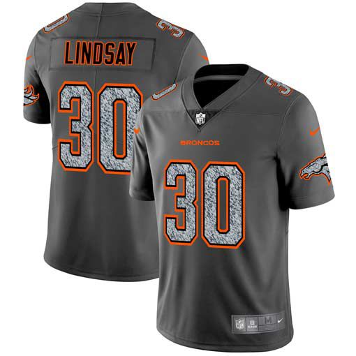 Men Denver Broncos #30 Lindsay Nike Teams Gray Fashion Static Limited NFL Jerseys